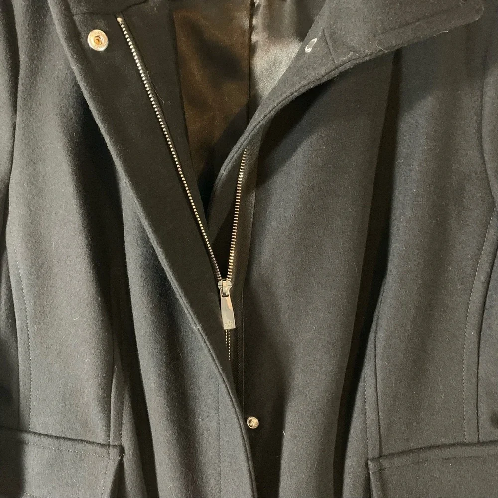 Calvin Klein Black Wool Blend Pea Coat - Picture 6 of 16